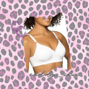 Vanity Fair Full Coverage Back Smoothing Bra - Size 36DD, White - EUC